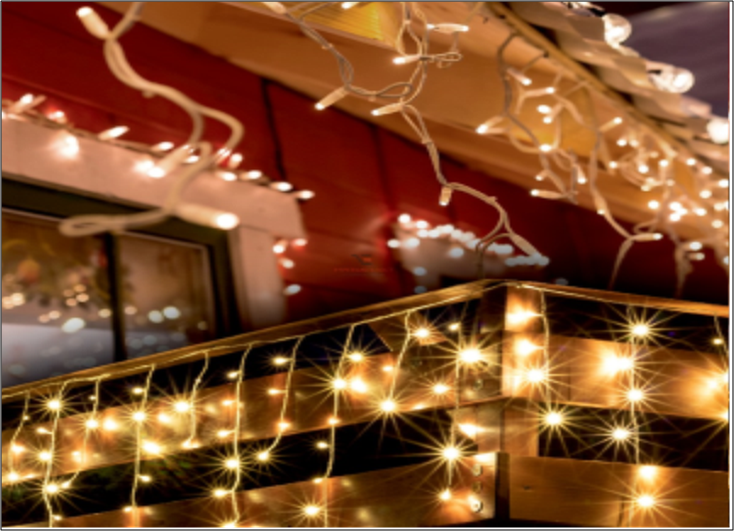 K�l �s belt�ri f�nyf�gg�ny, meleg feh�r, 300 LED